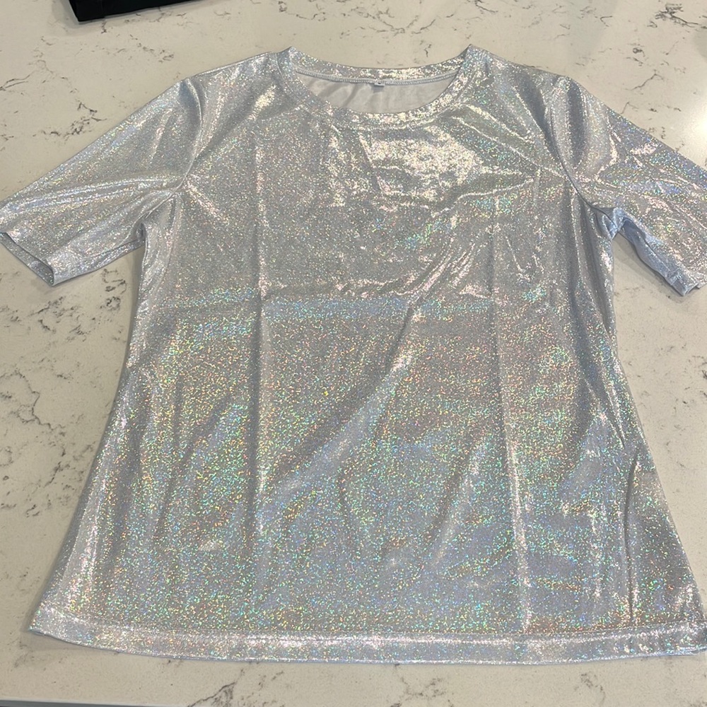 Sparkling silver shirt